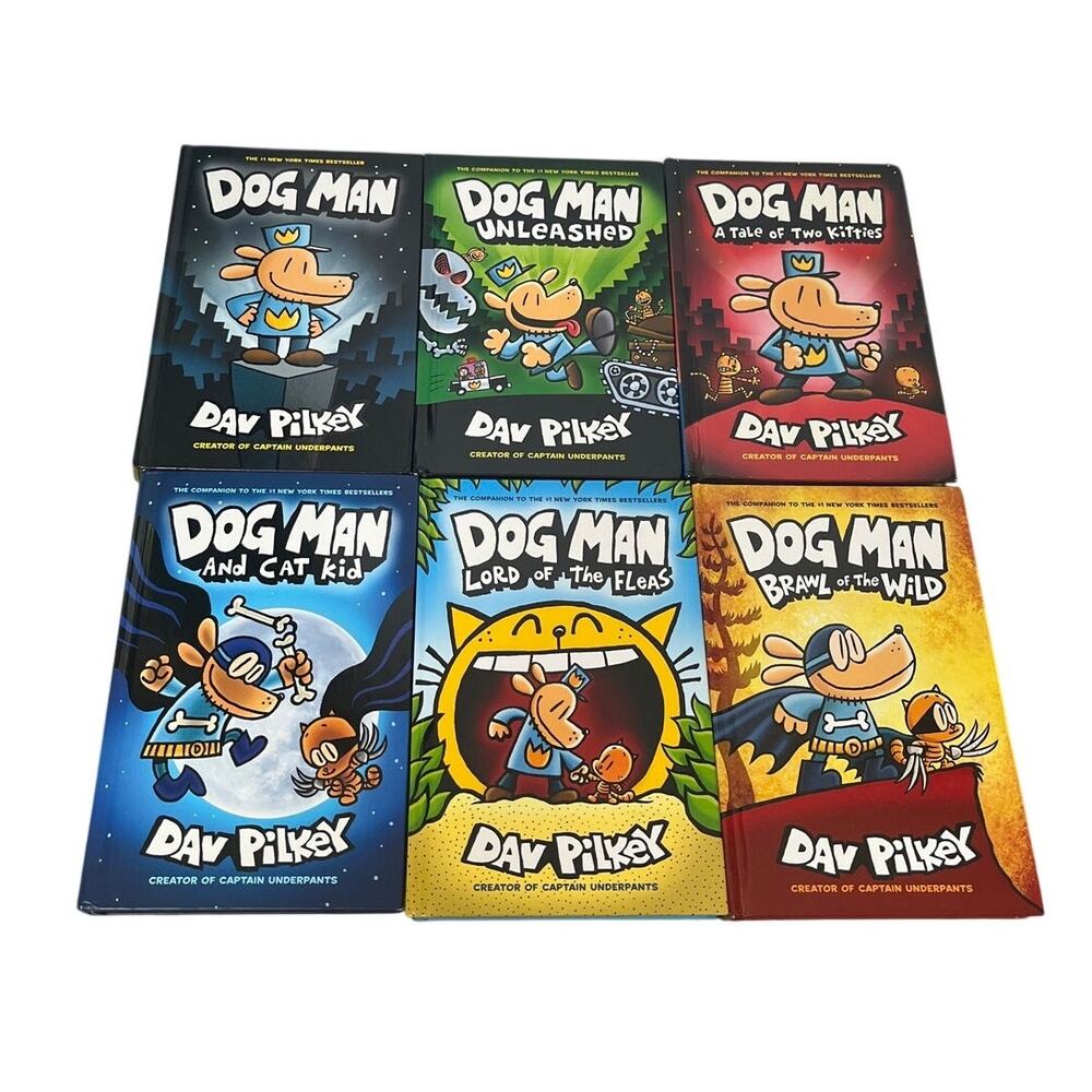 Lot of First 6 Hardcover Dogman Graphic Novels by Dav Pilkey Kids